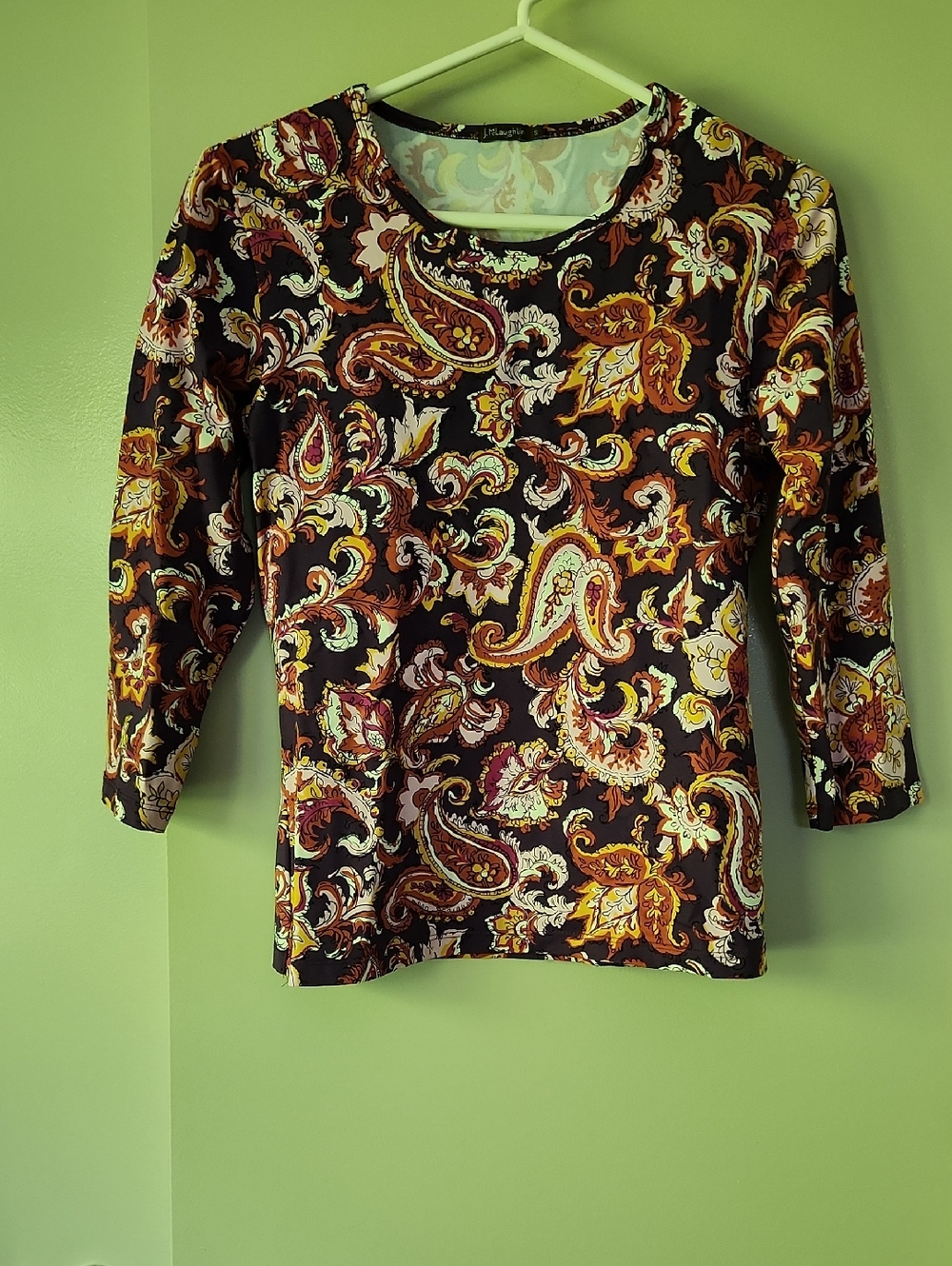 J. McLaughlin Paisley Top - Purple, Pink, Gold, Rust, Cream